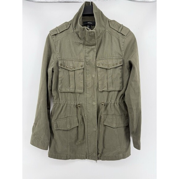 Forever 21 Army Olive Green Military Style Utility Jacket Size Small - Picture 1 of 4